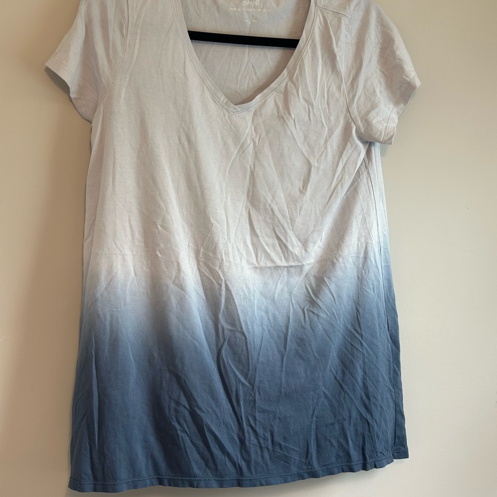 Gradient Blue and White Women's Top
